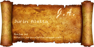 Jurin Aletta névjegykártya